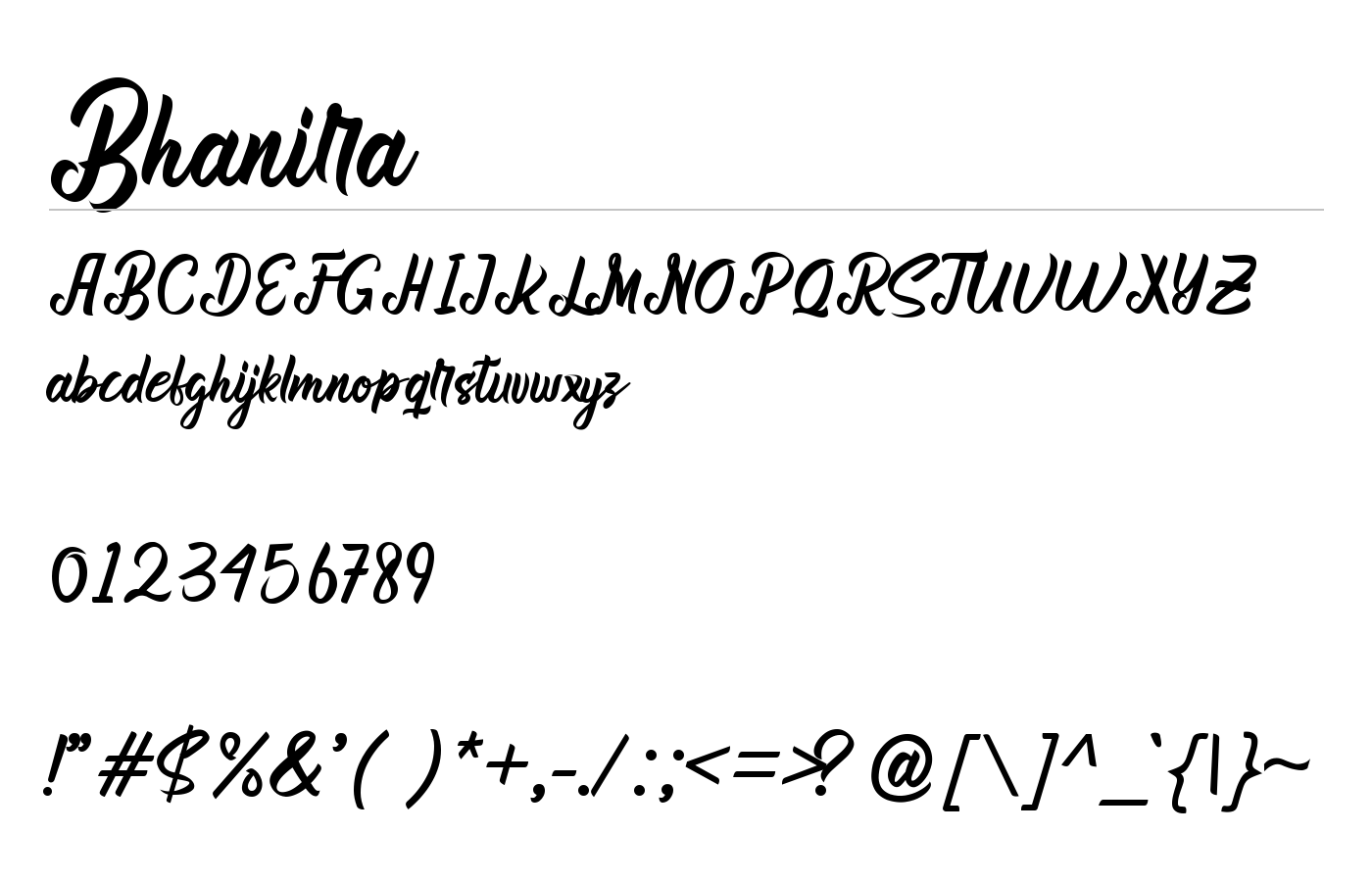 Bhanira Font preview