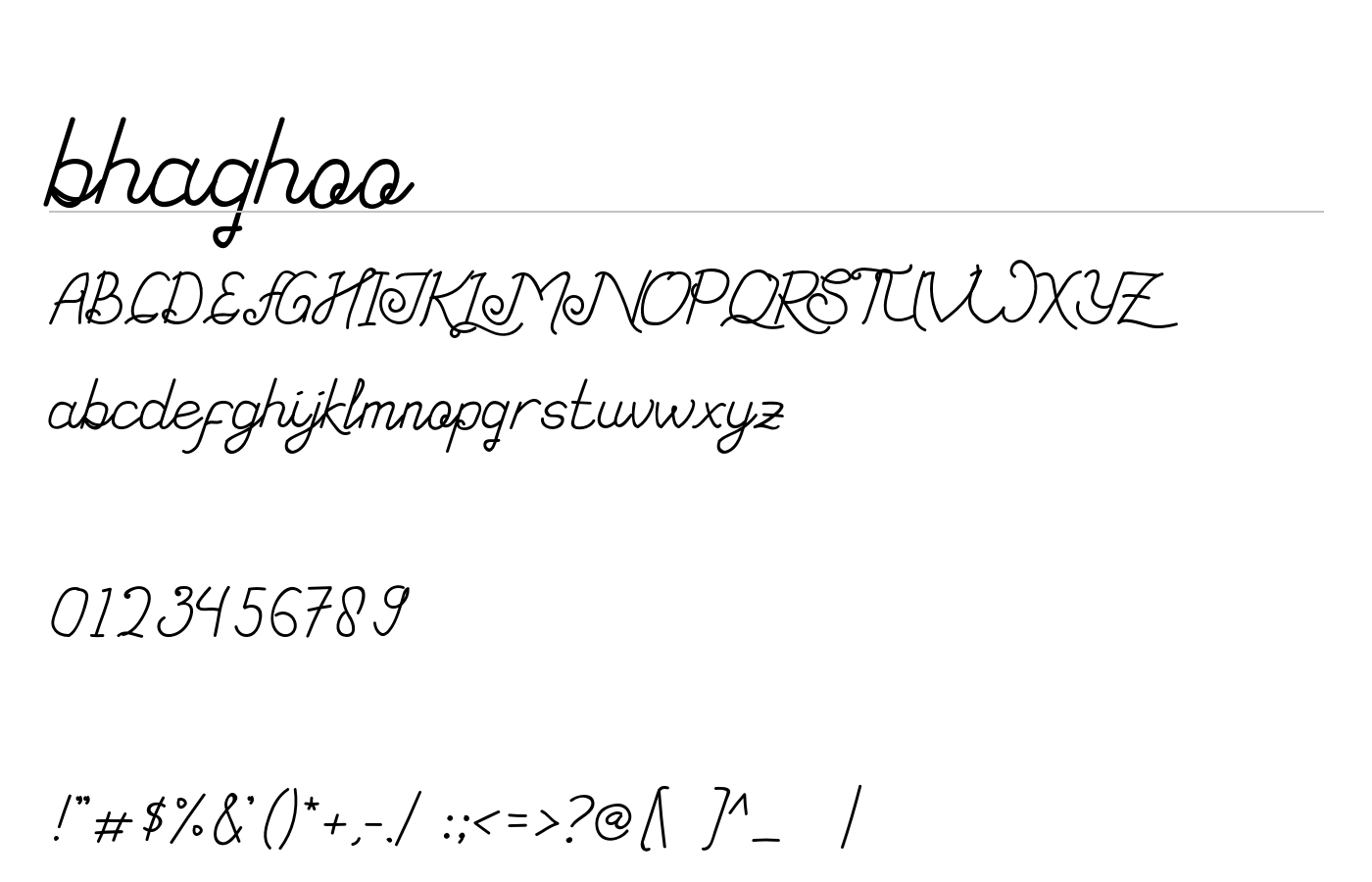 bhaqhoo Font preview