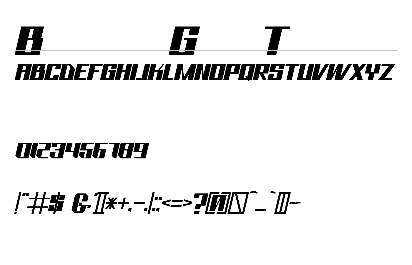 Bhejeuct Gash Typeface Font preview