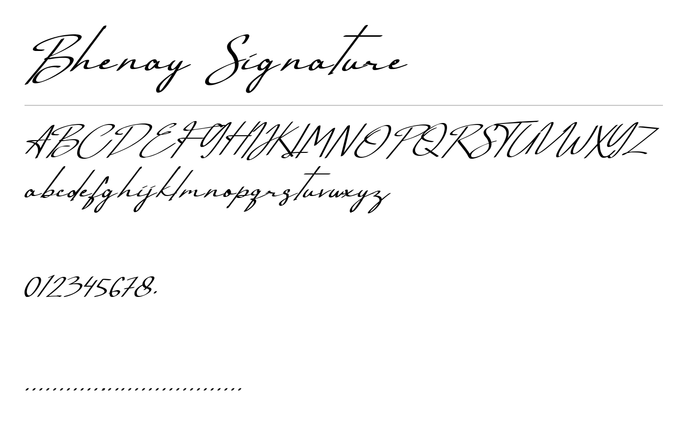 Bhenay Signature Font preview