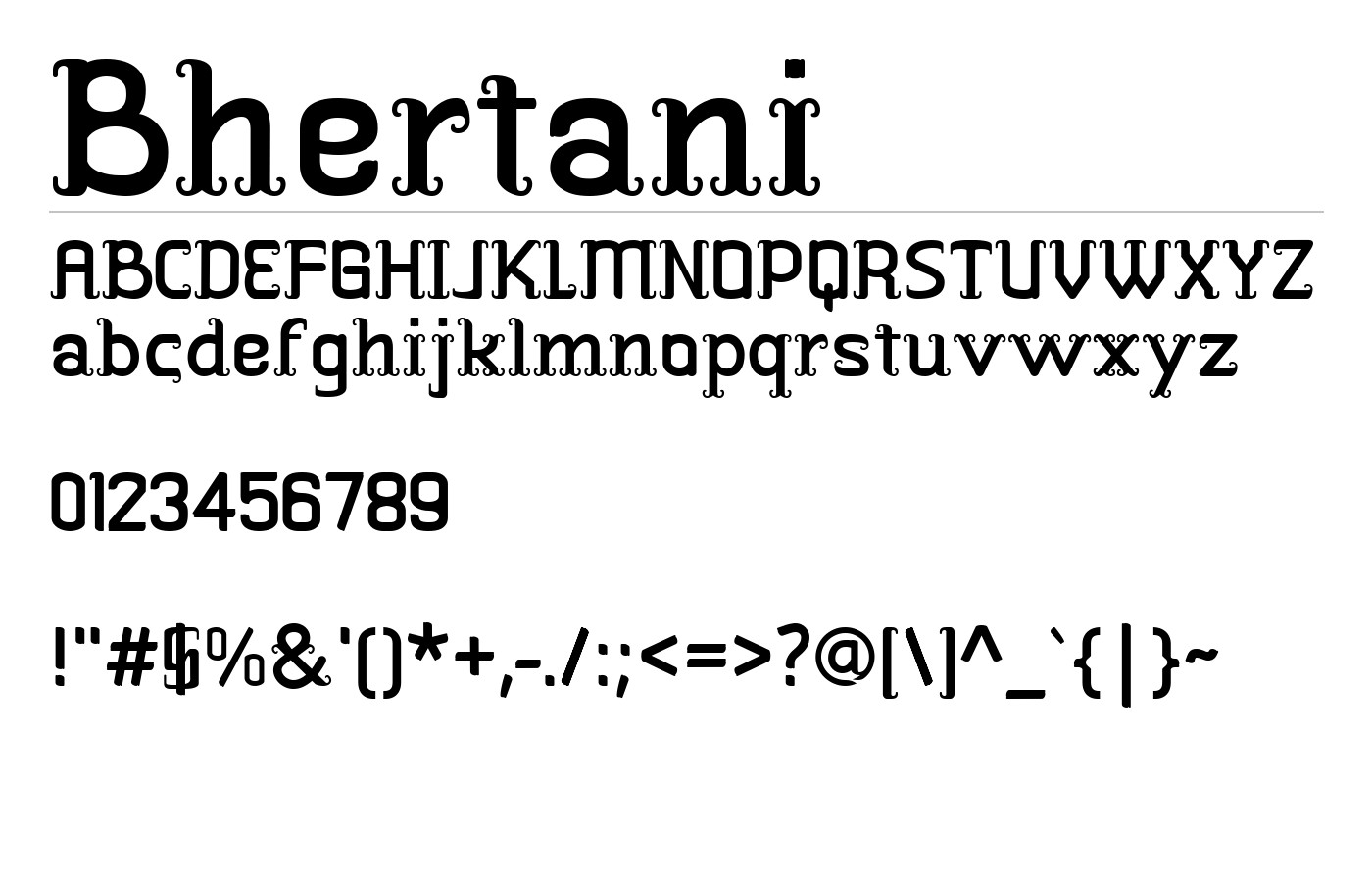 Bhertani Font preview