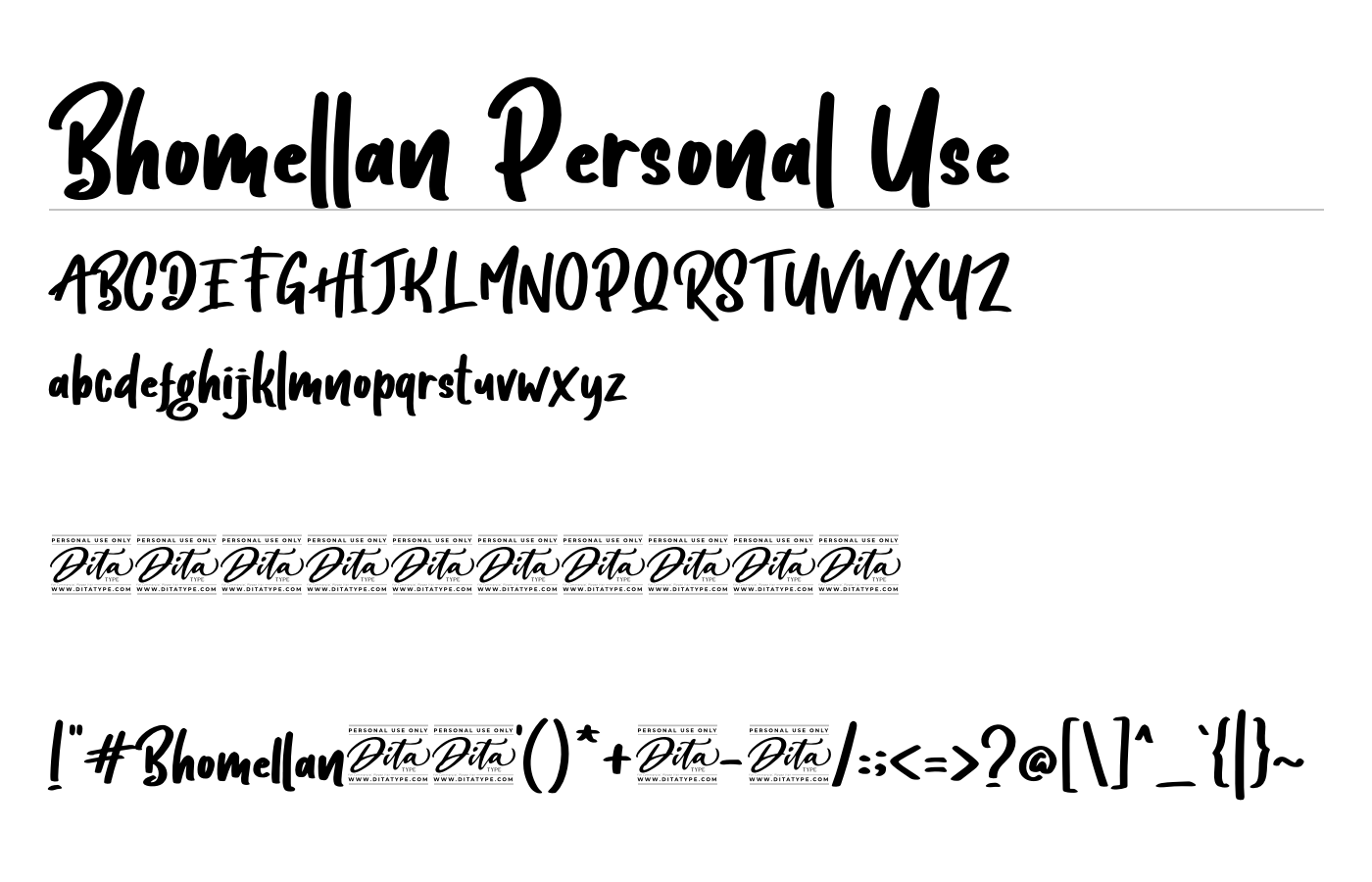 Bhomellan Personal Use Font preview