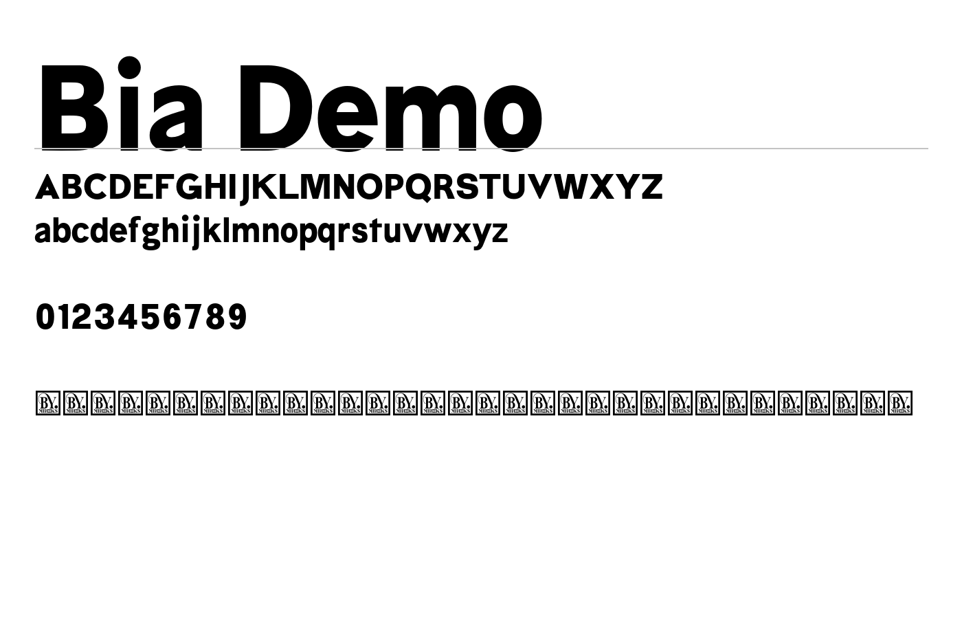 Bia Demo Font preview