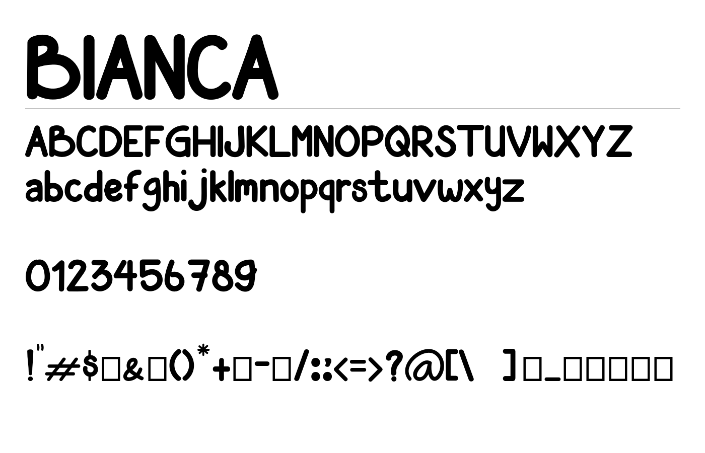 BIANCA Font preview