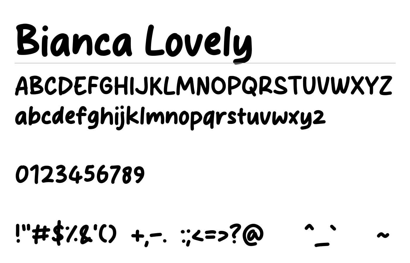Bianca Lovely Font preview