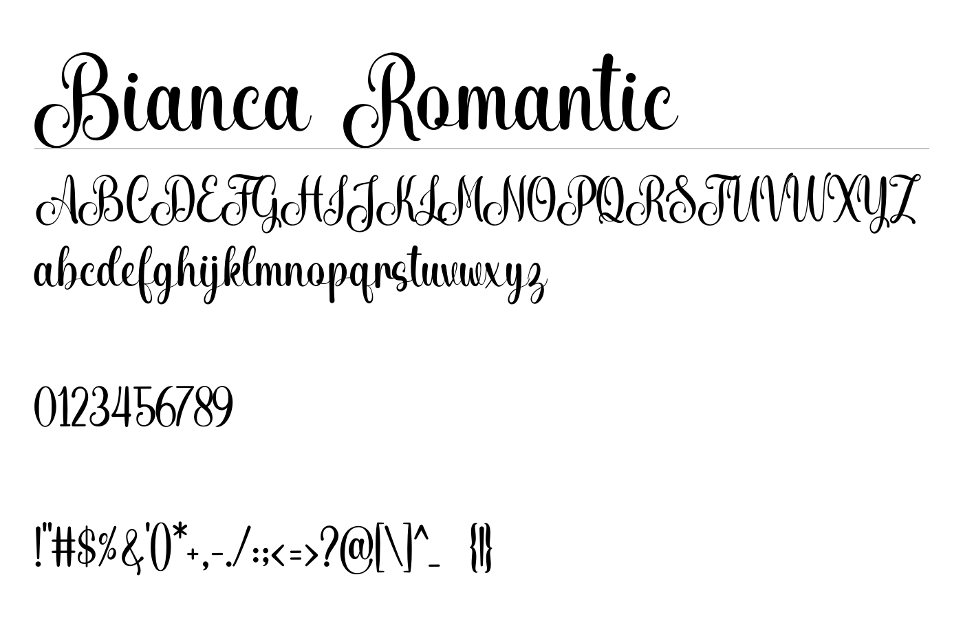 Bianca Romantic Font preview
