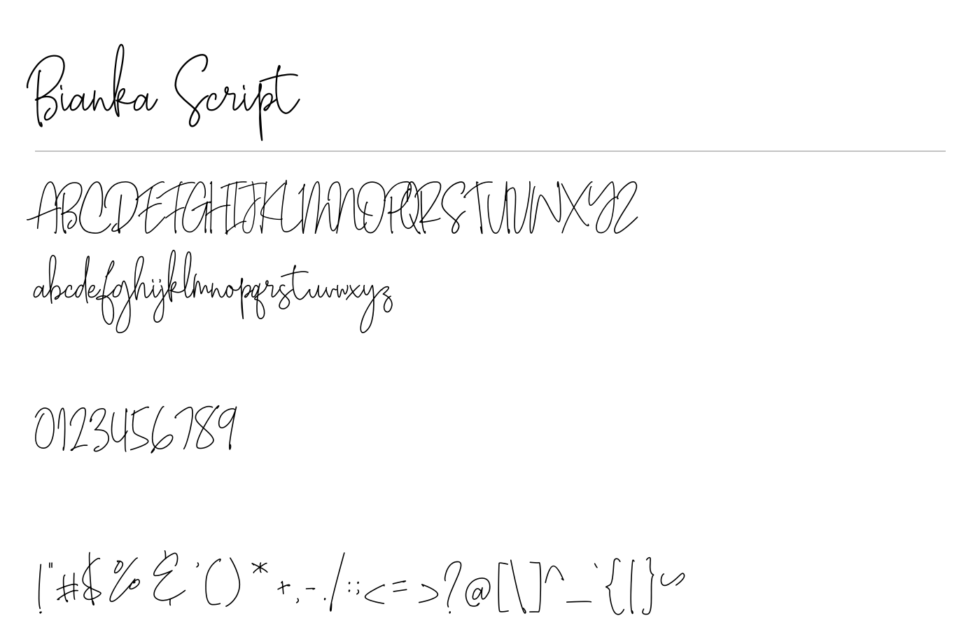 Bianka Script Font preview
