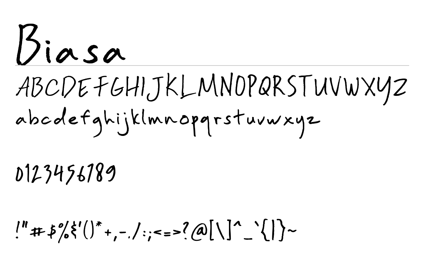 Biasa Font preview