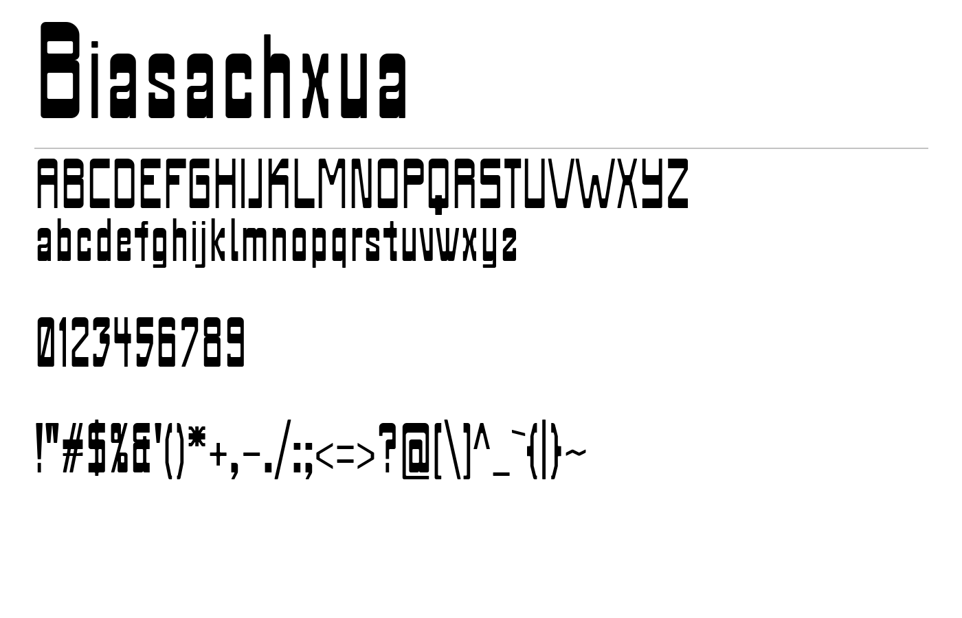 Biasachxua Font preview