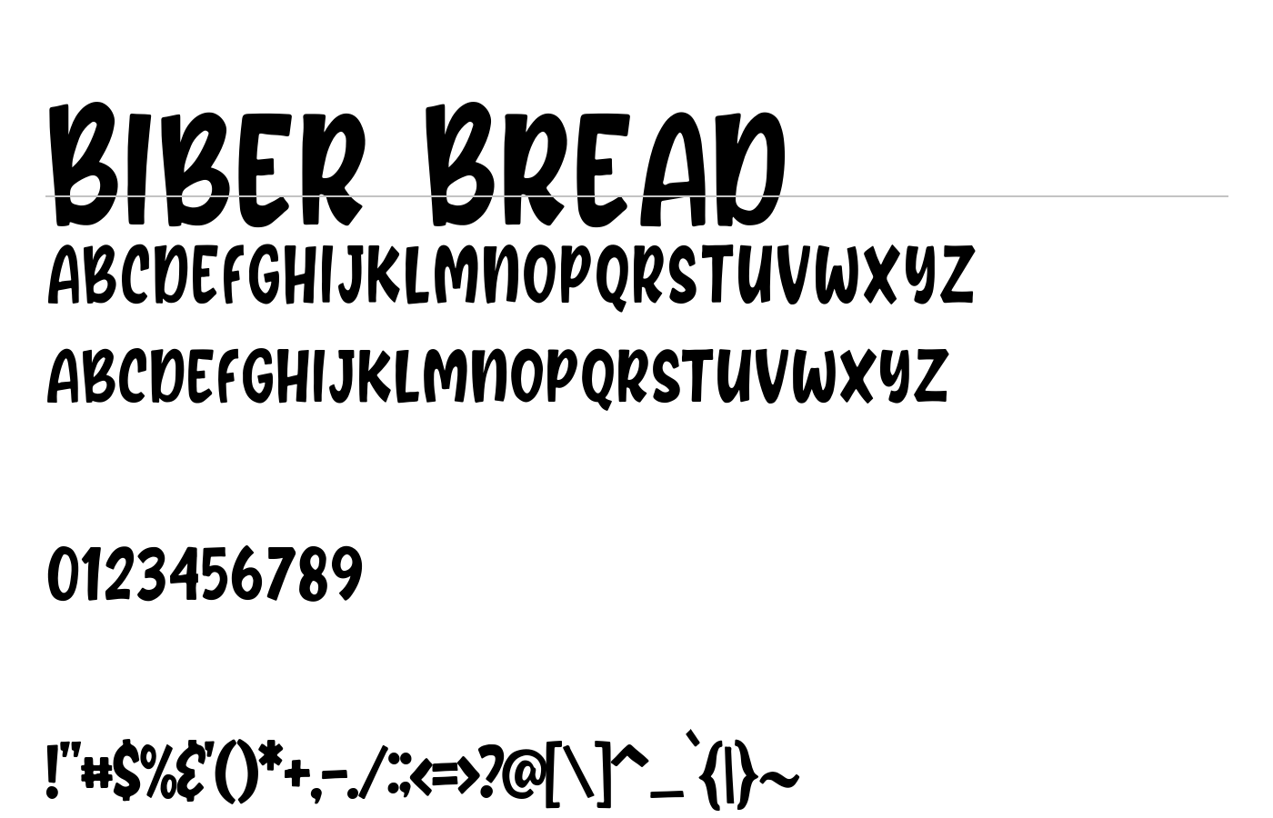 Biber Bread Font preview
