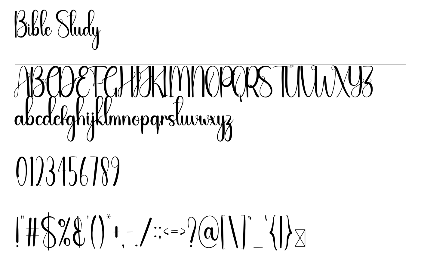 Bible Study Font preview