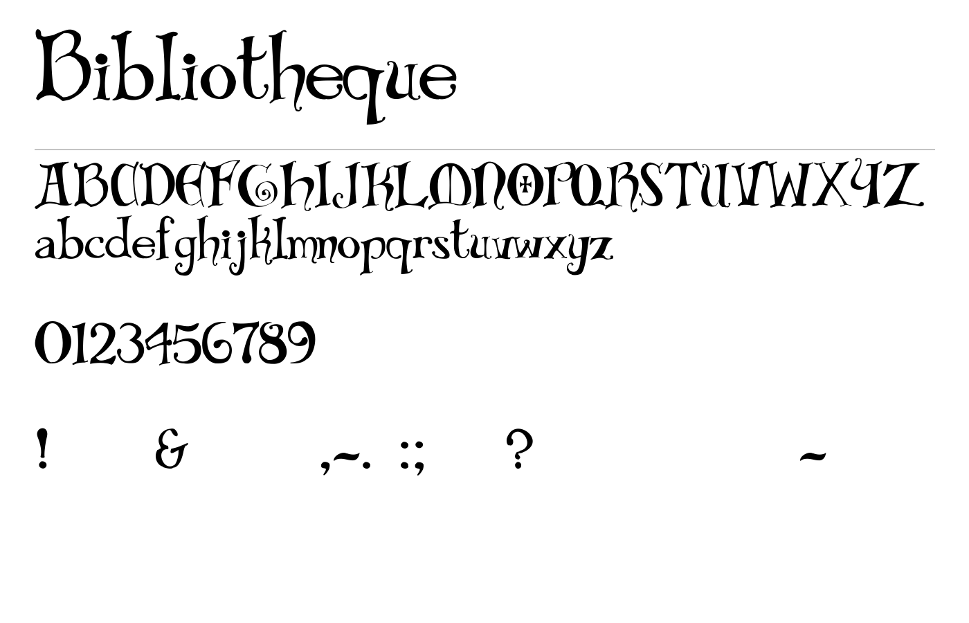 Bibliotheque Font preview
