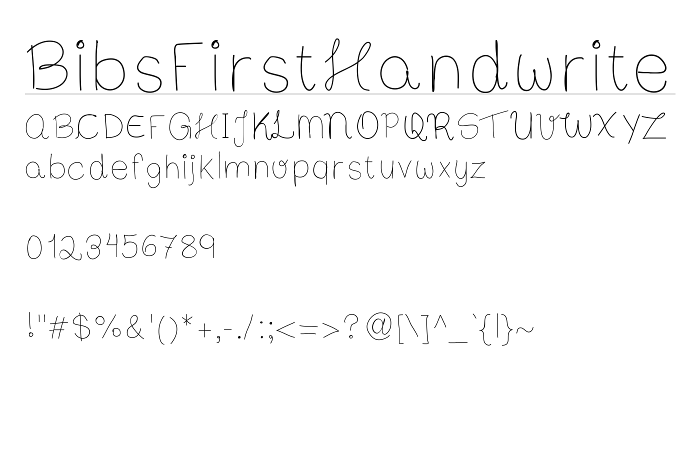 BibsFirstHandwrite Font preview