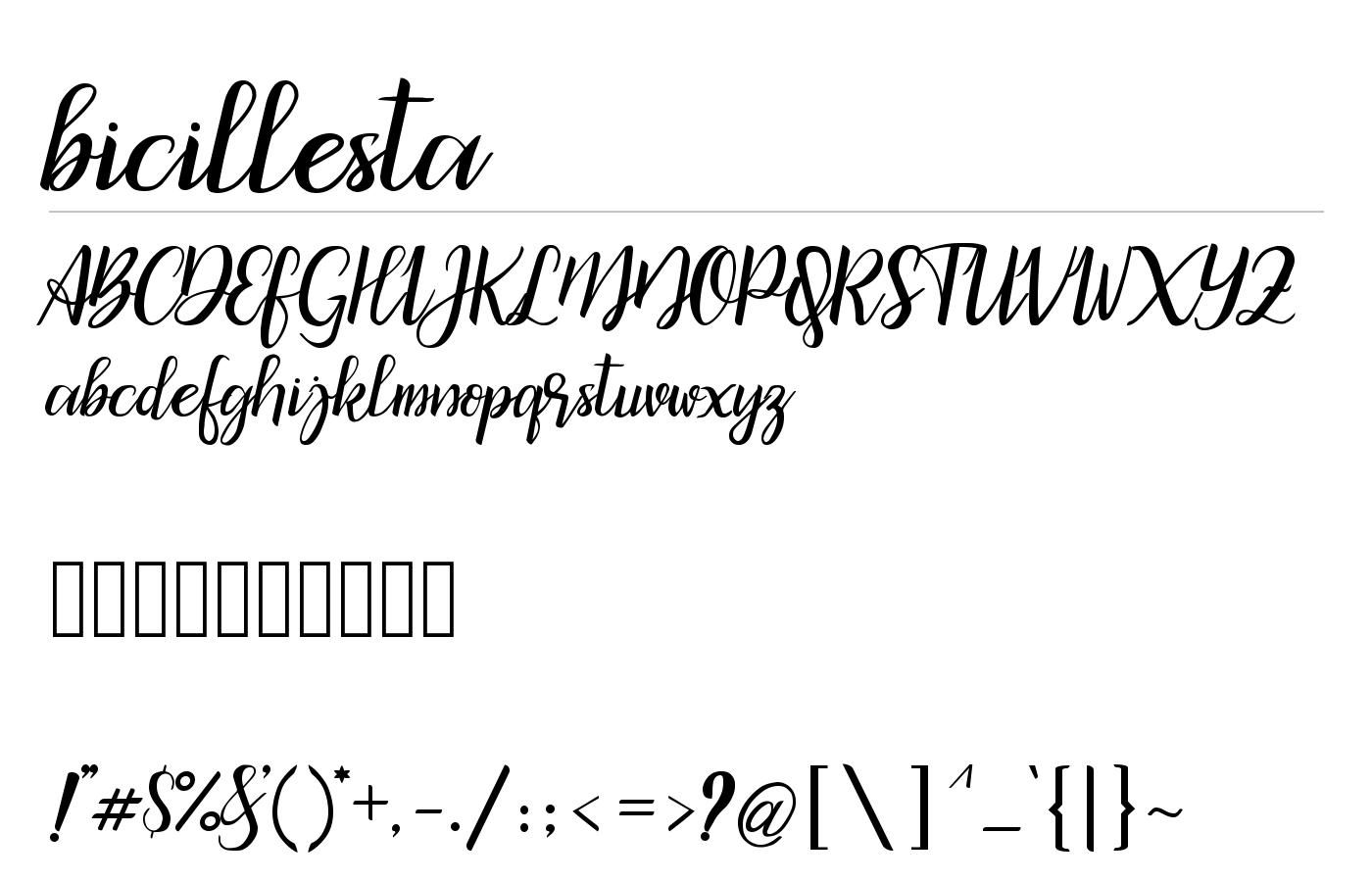 Bicillesta Font preview