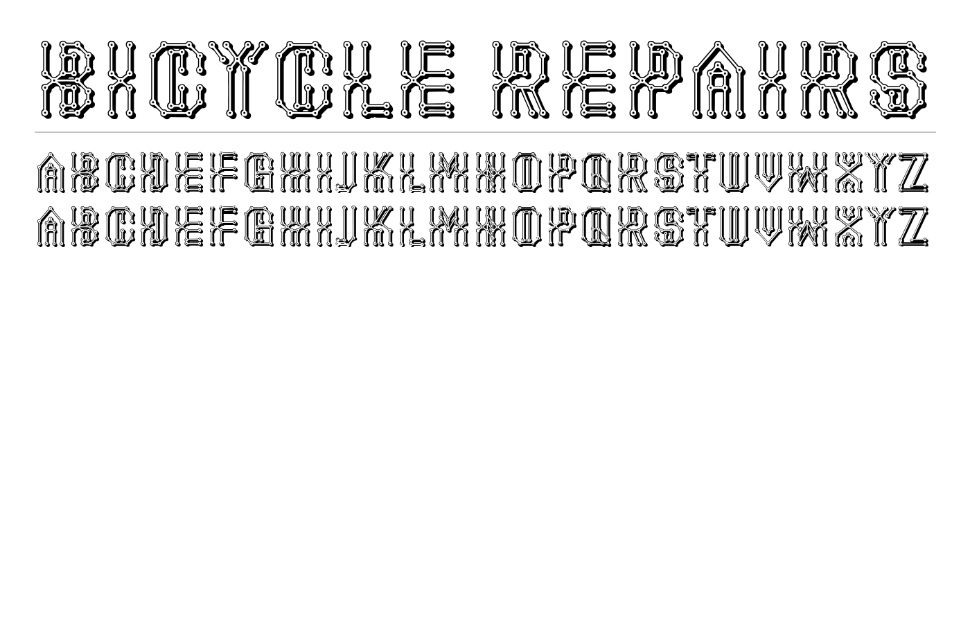 Bicycle Repairs Font preview