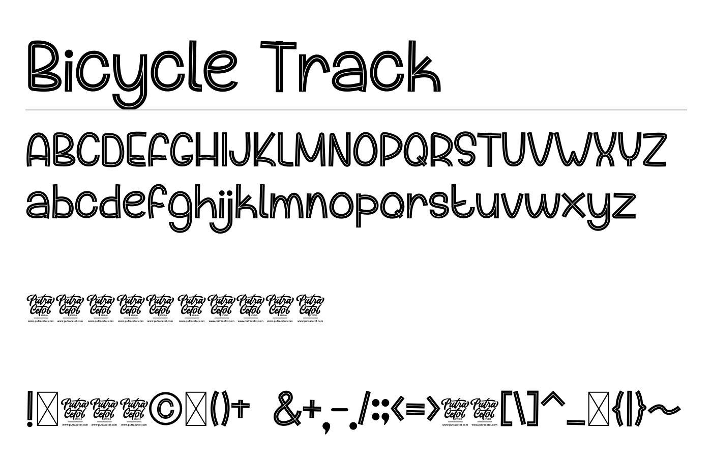 Bicycle Track Font preview