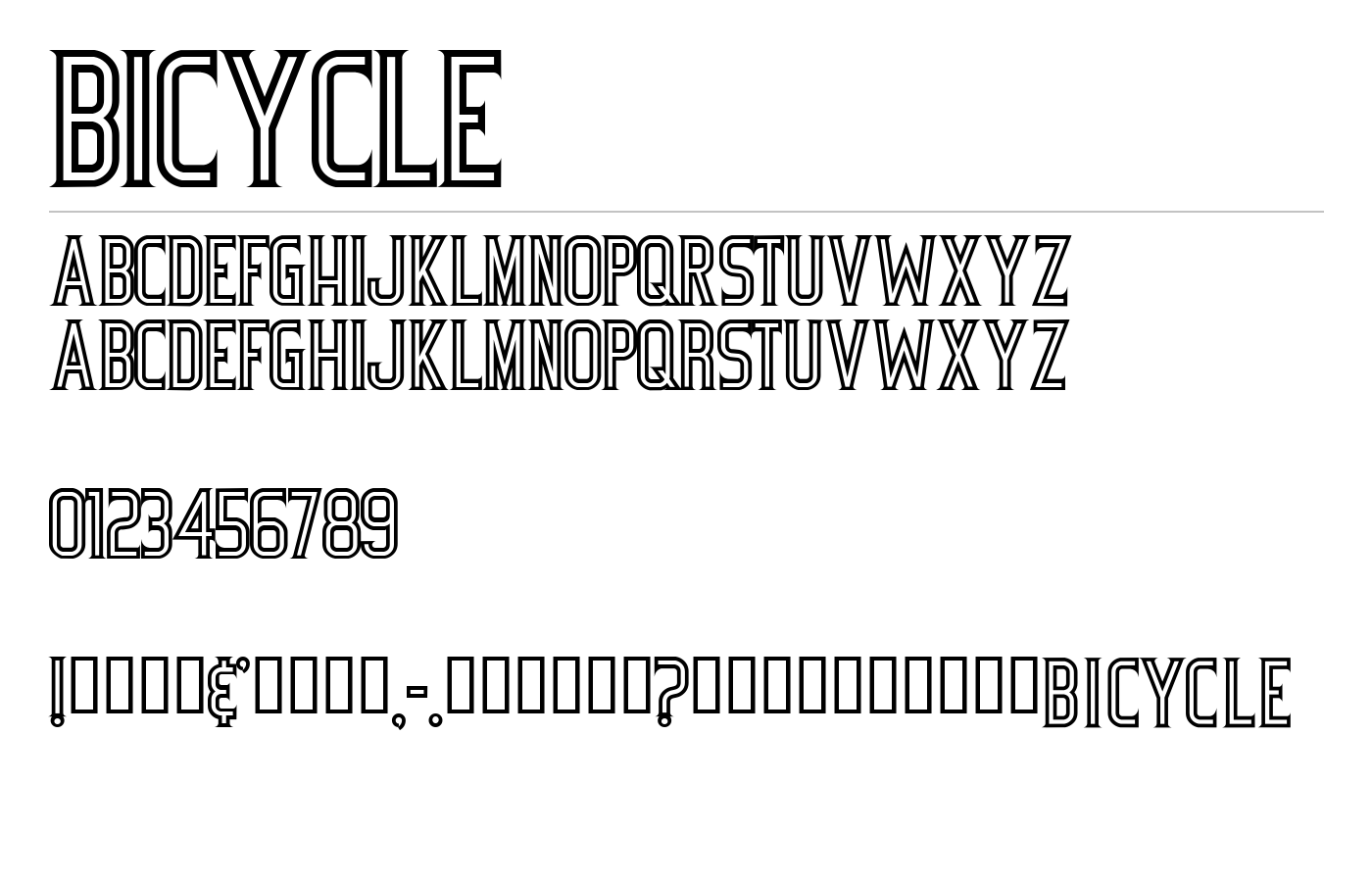 Bicycle Font preview