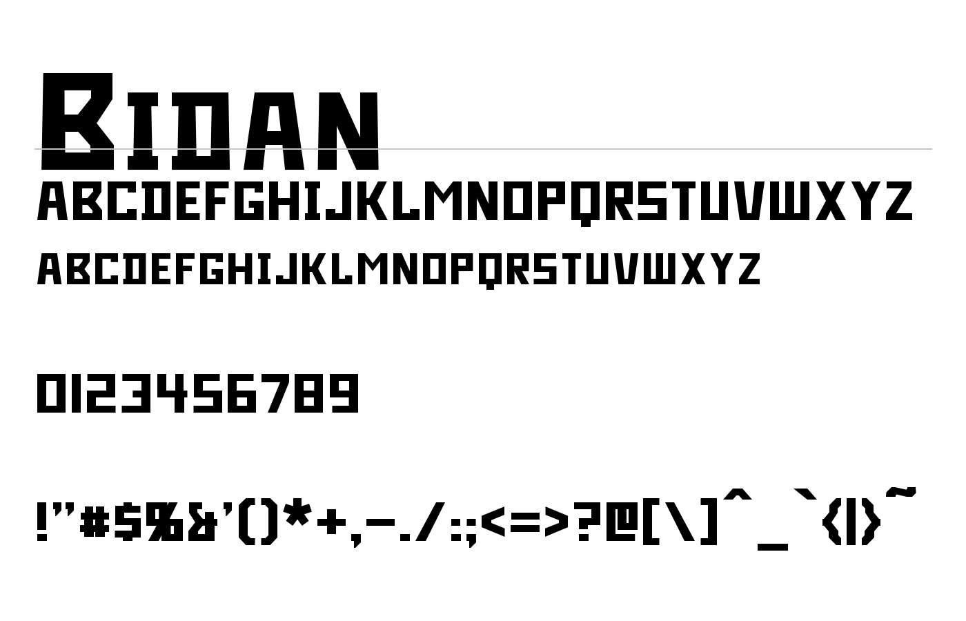 Bidan Font preview