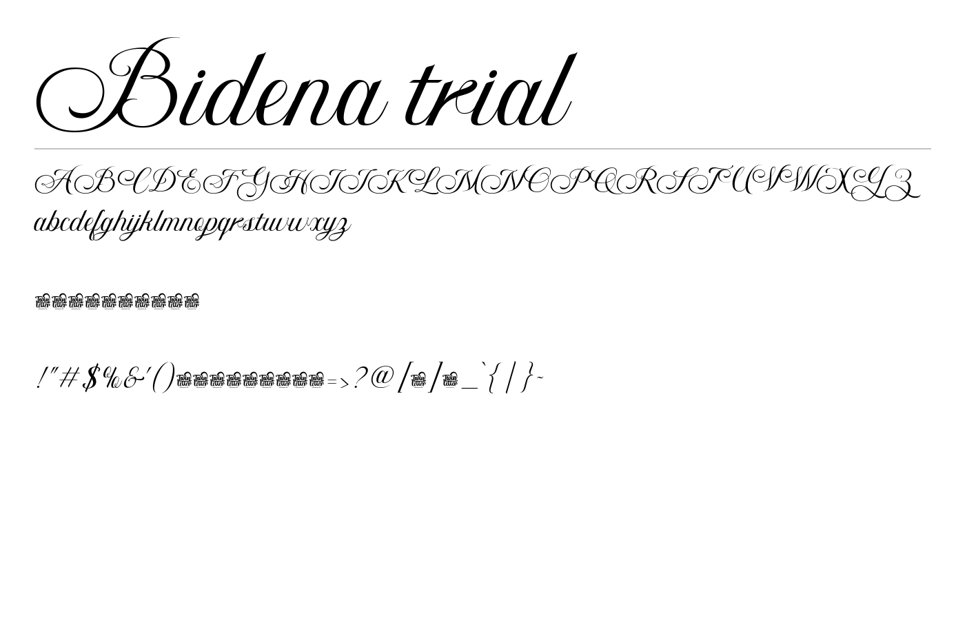 Bidena trial Font preview