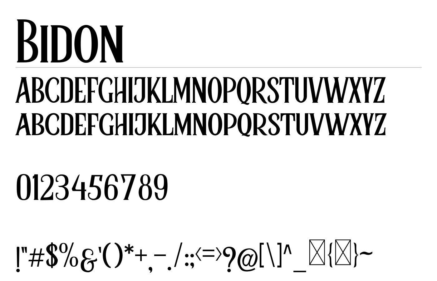 Bidon Font preview