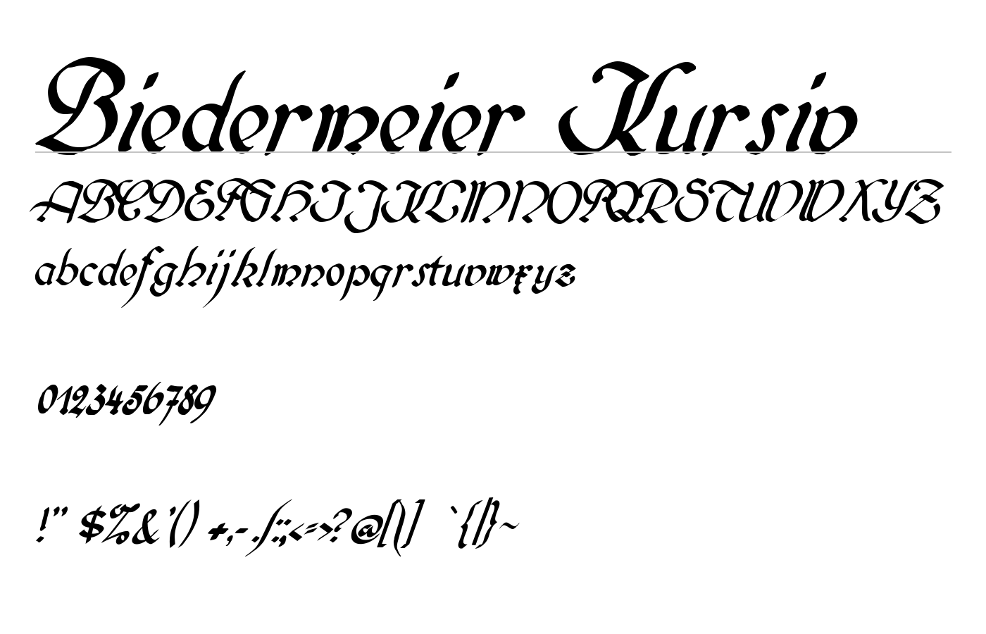 Biedermeier Kursiv Font preview