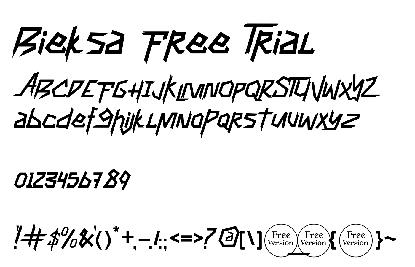 Bieksa Free Trial Font preview