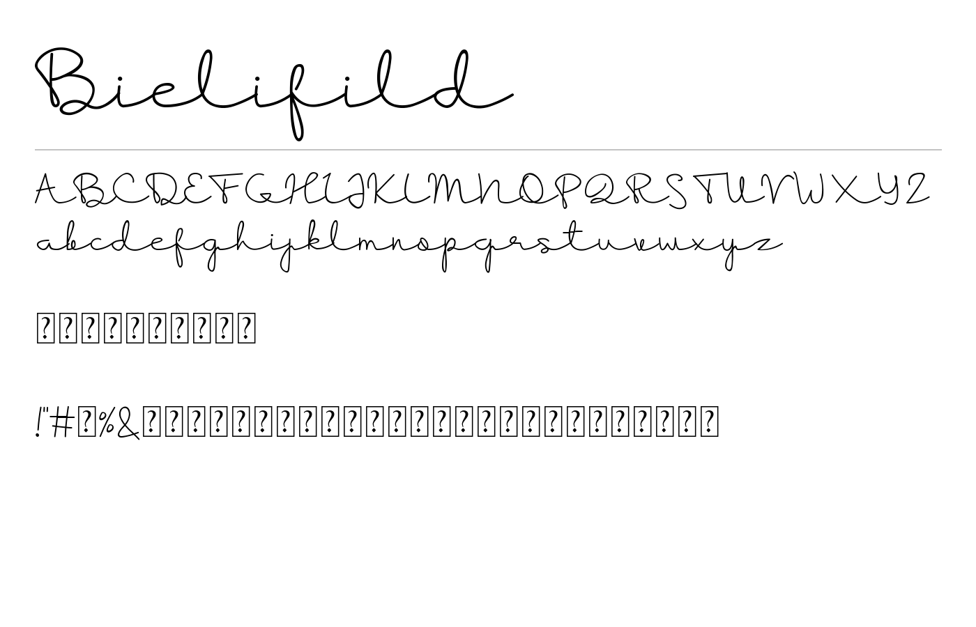 Bielifild Font preview
