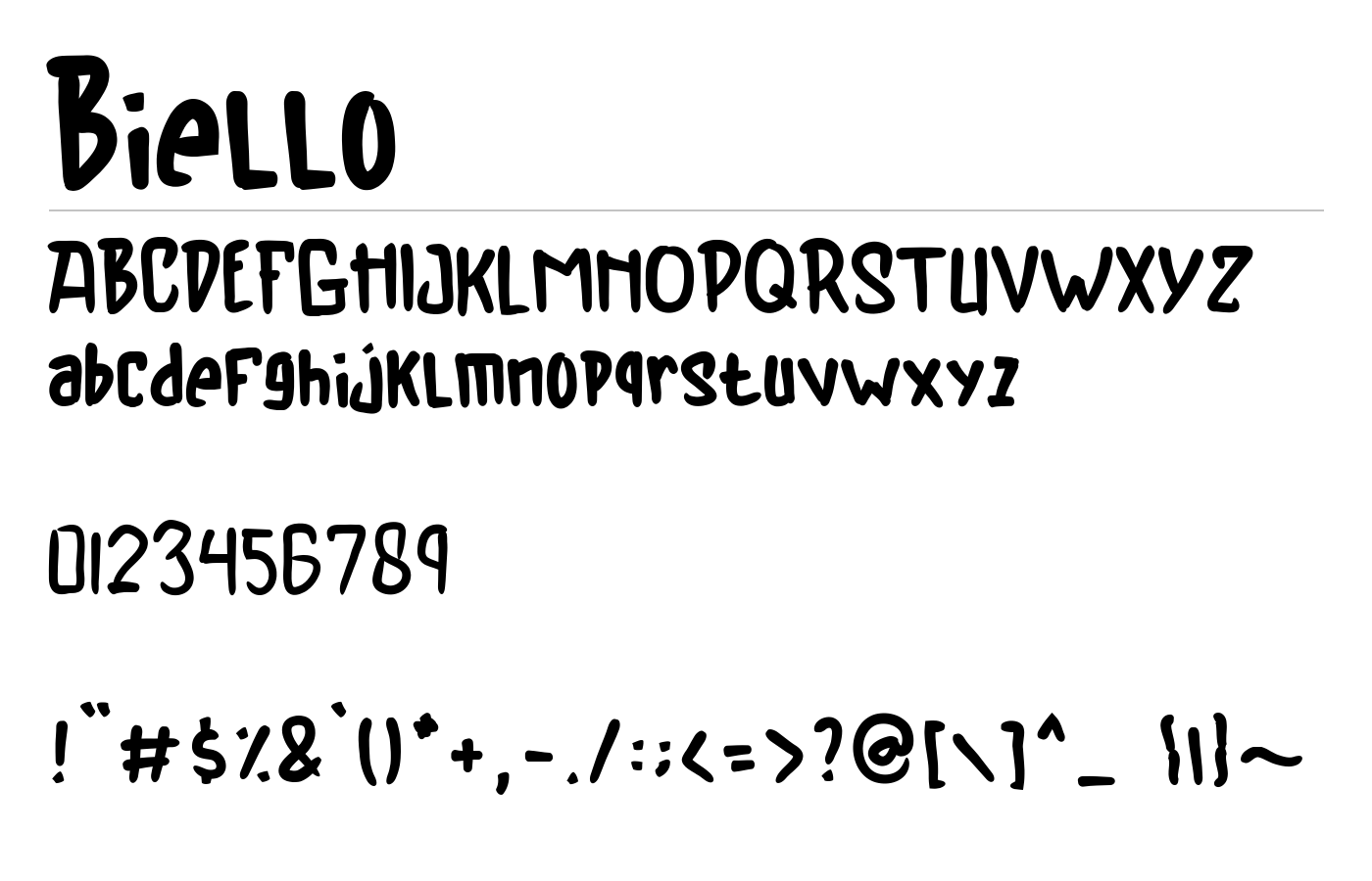 Biello Font preview