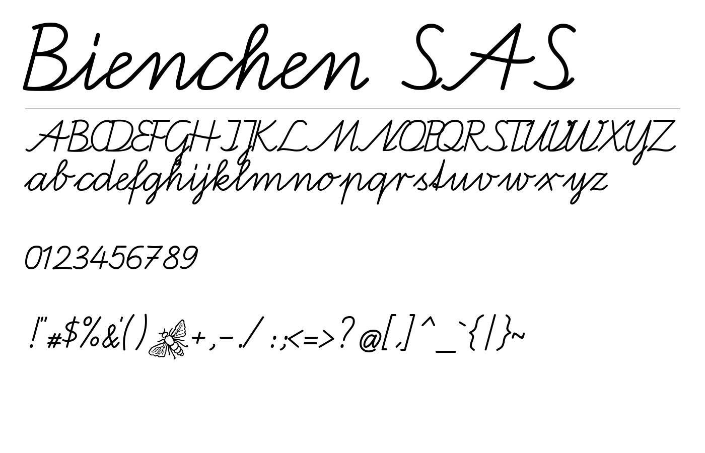 Bienchen SAS Font preview