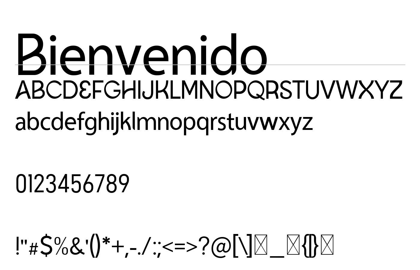 Bienvenido Font preview