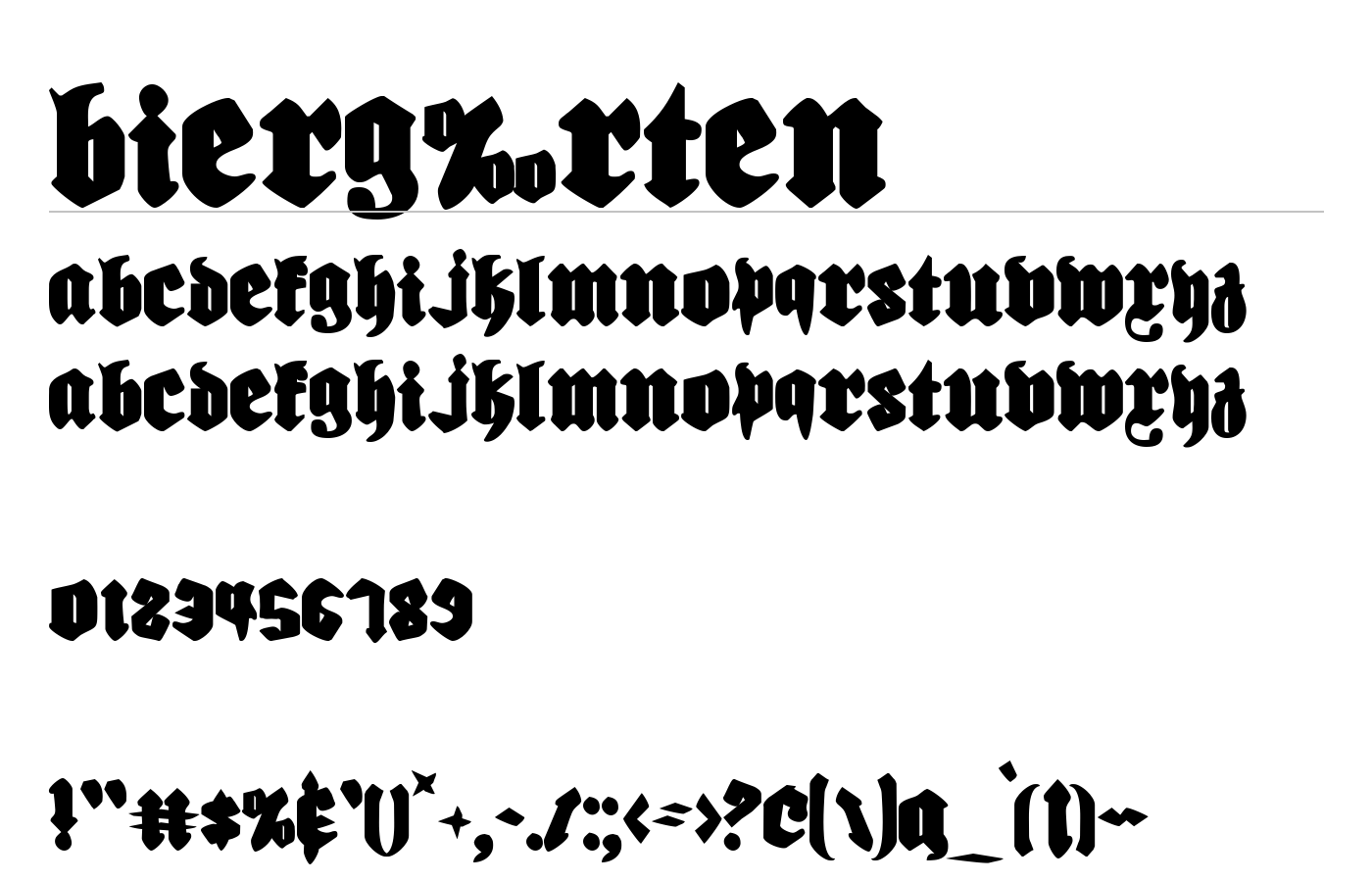 Biergärten Font preview