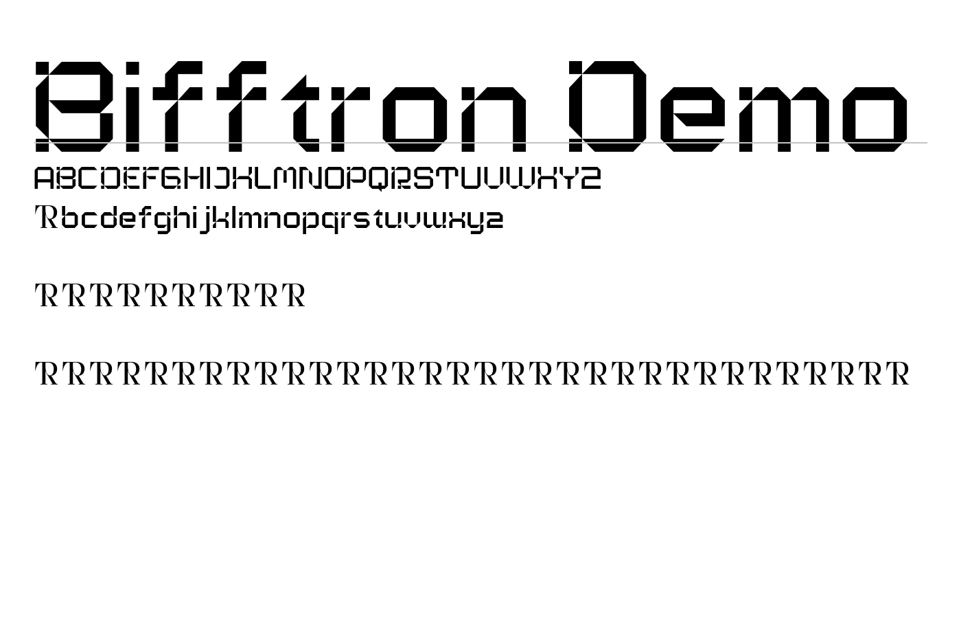 Bifftron Font preview