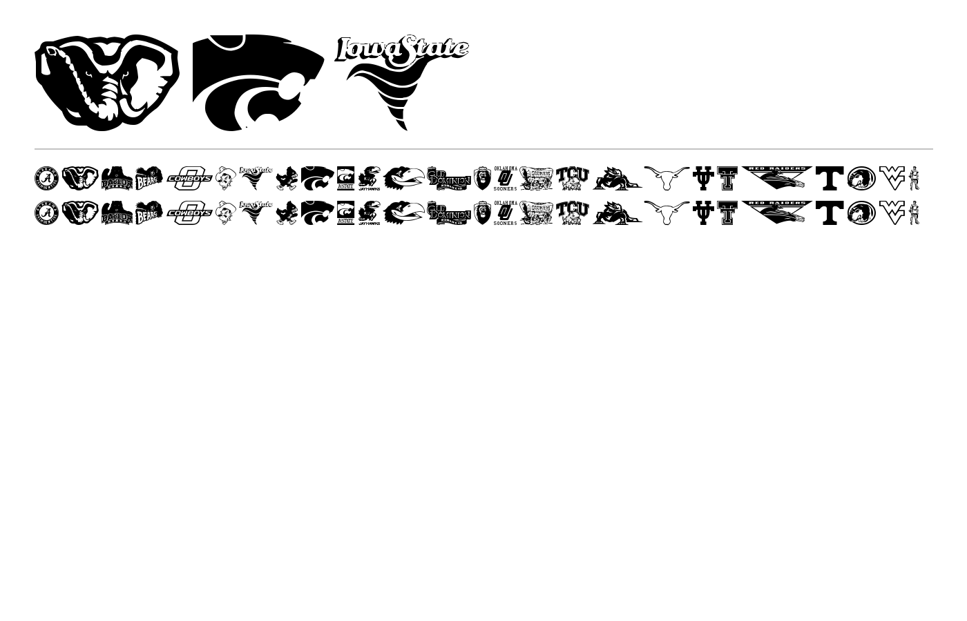 Big-12 Font preview