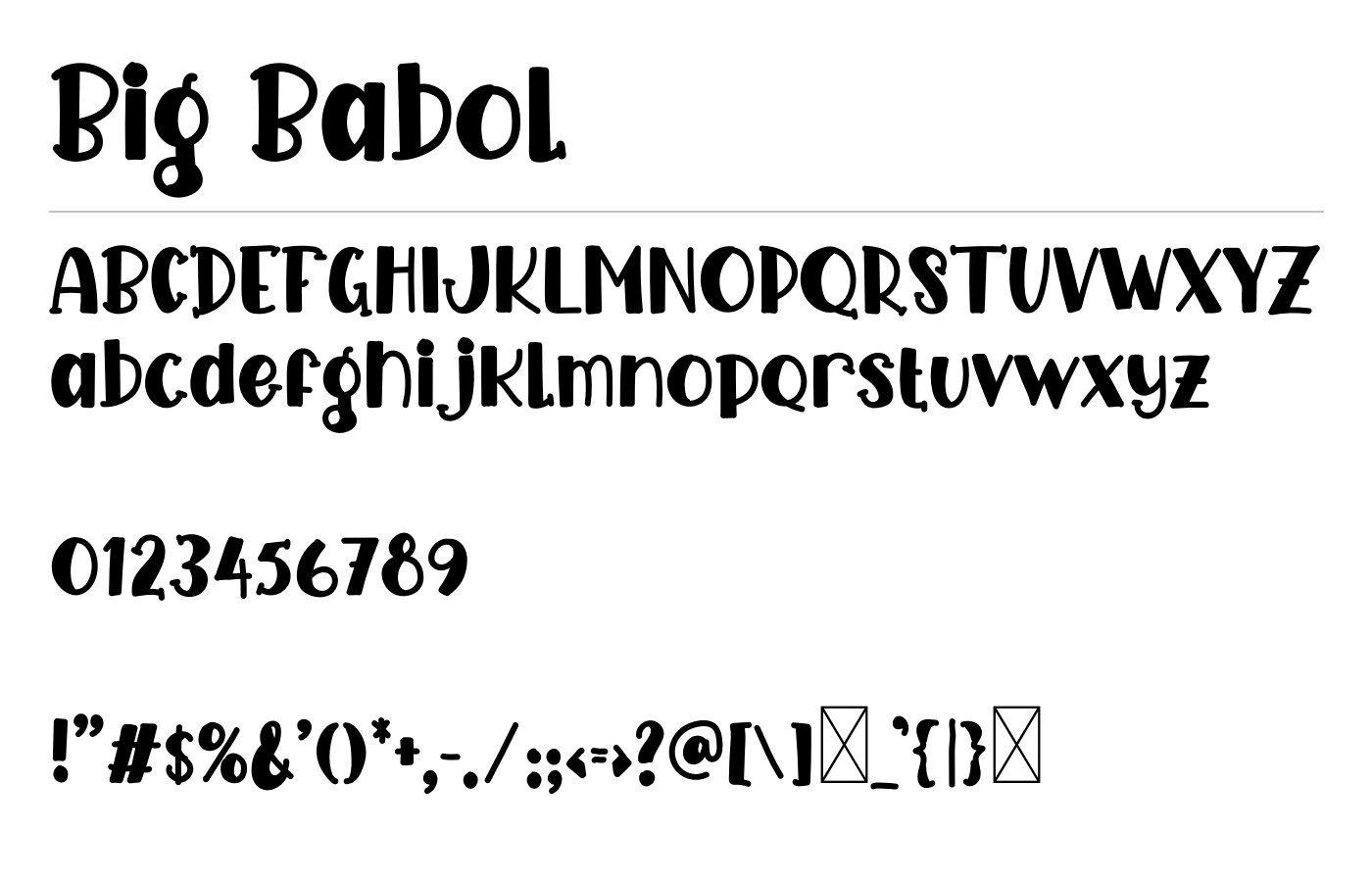 Big Babol Font preview
