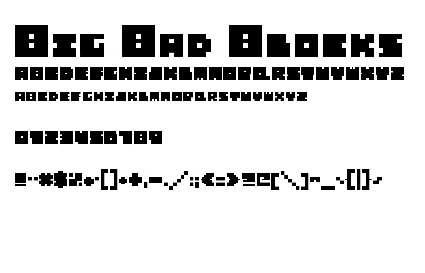 Big Bad Blocks Font preview