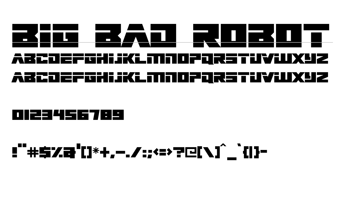 Big Bad Robot Font preview