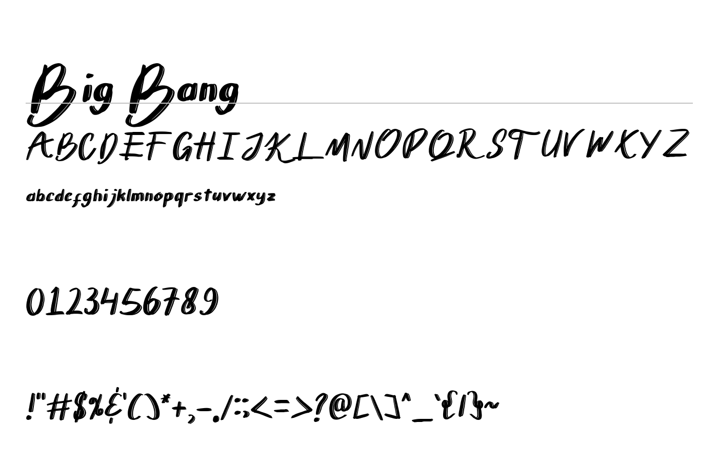 Big Bang Font preview