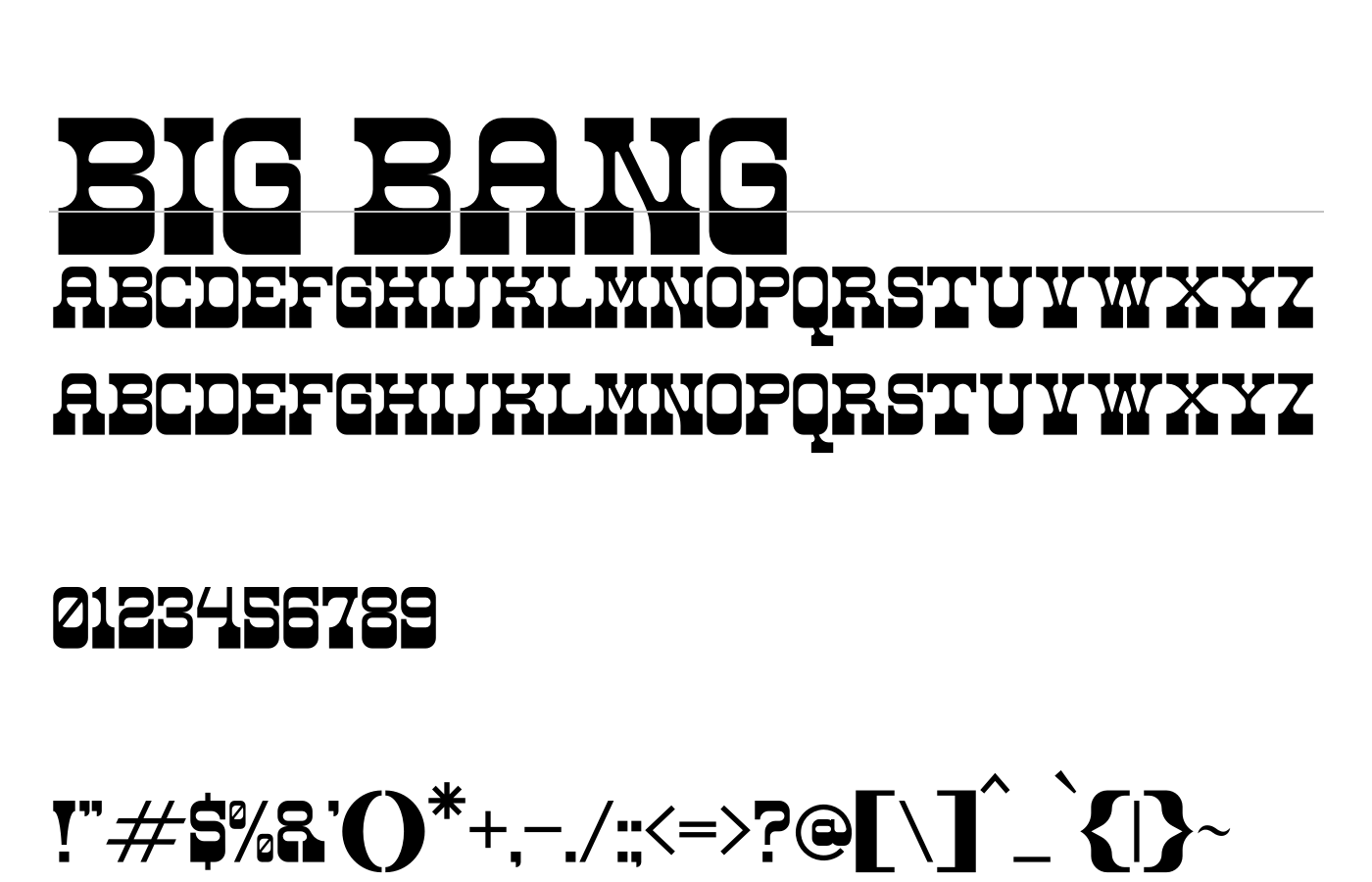 BIG BANG Font preview