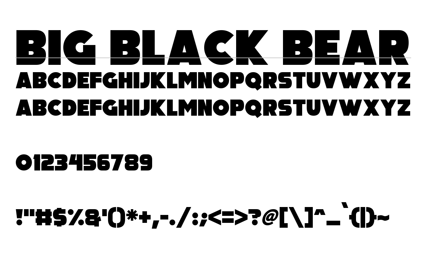 Big Black Bear Font preview