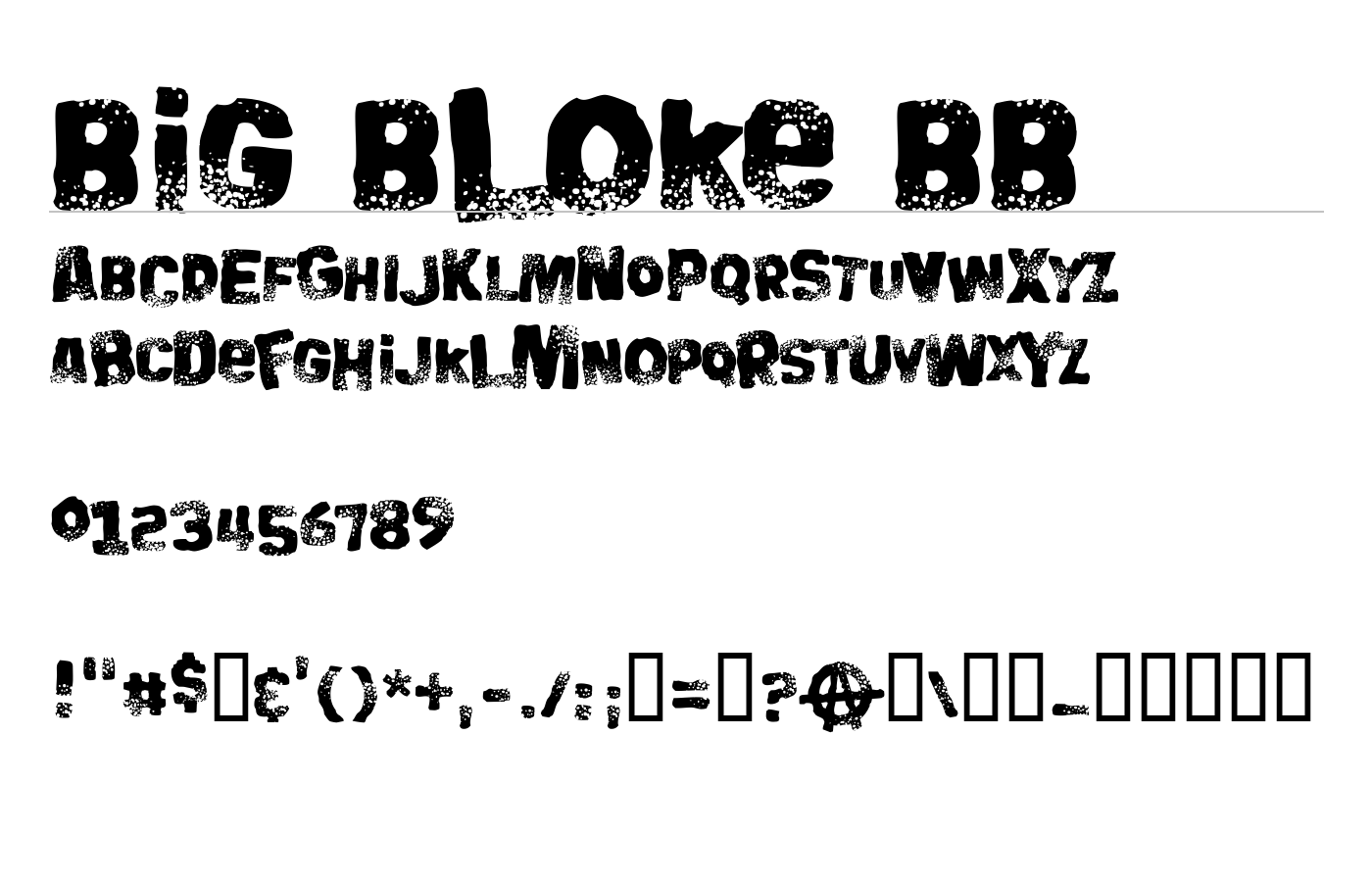 Big Bloke BB Font preview