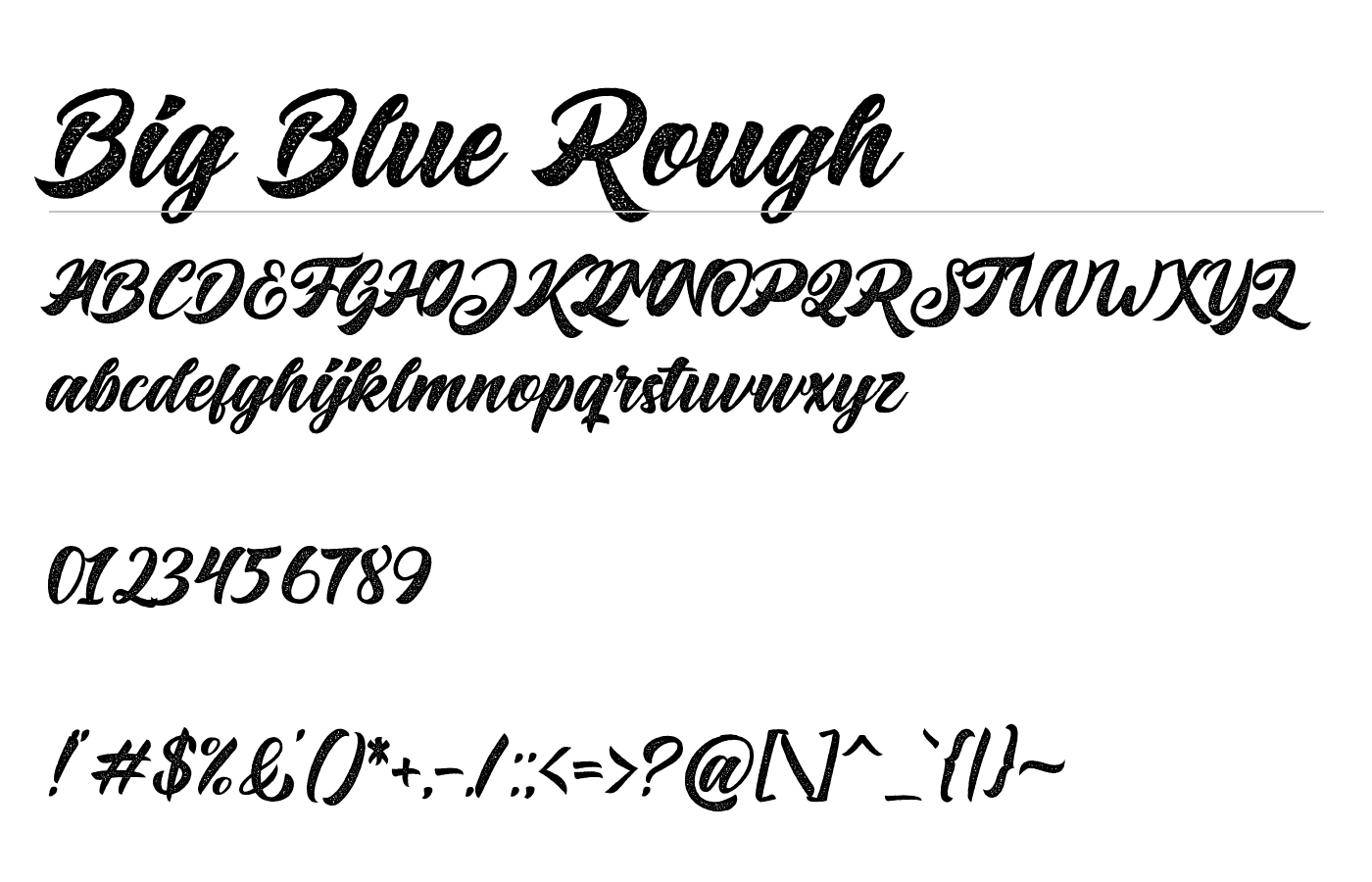Big Blue Rough Font preview