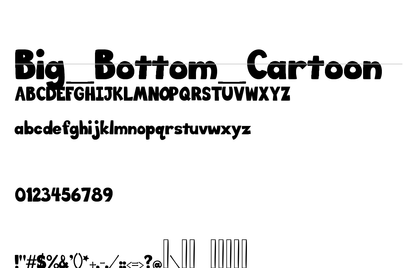 Big_Bottom_Cartoon Font preview