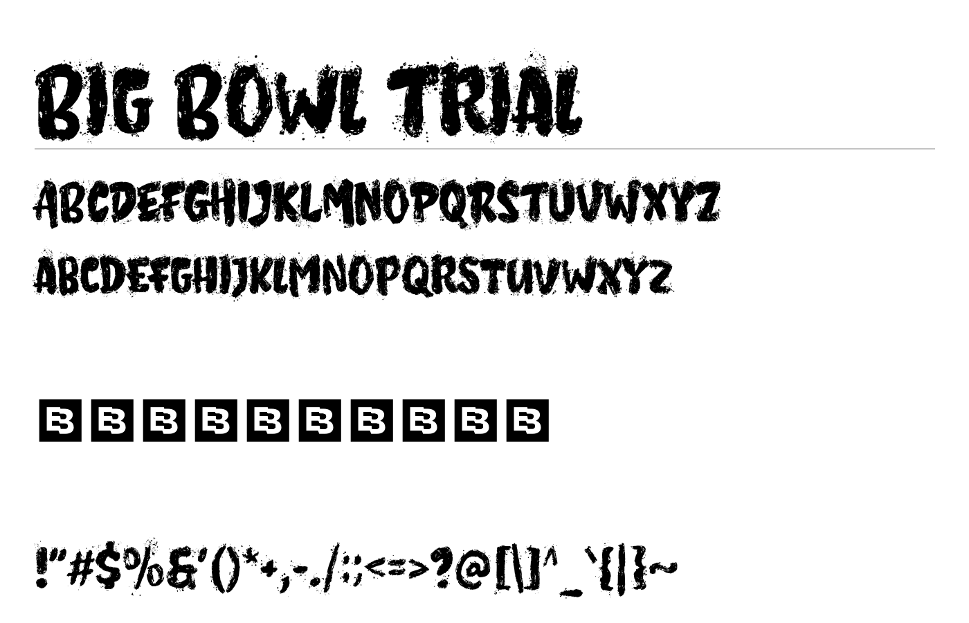 Big Bowl Trial Font preview