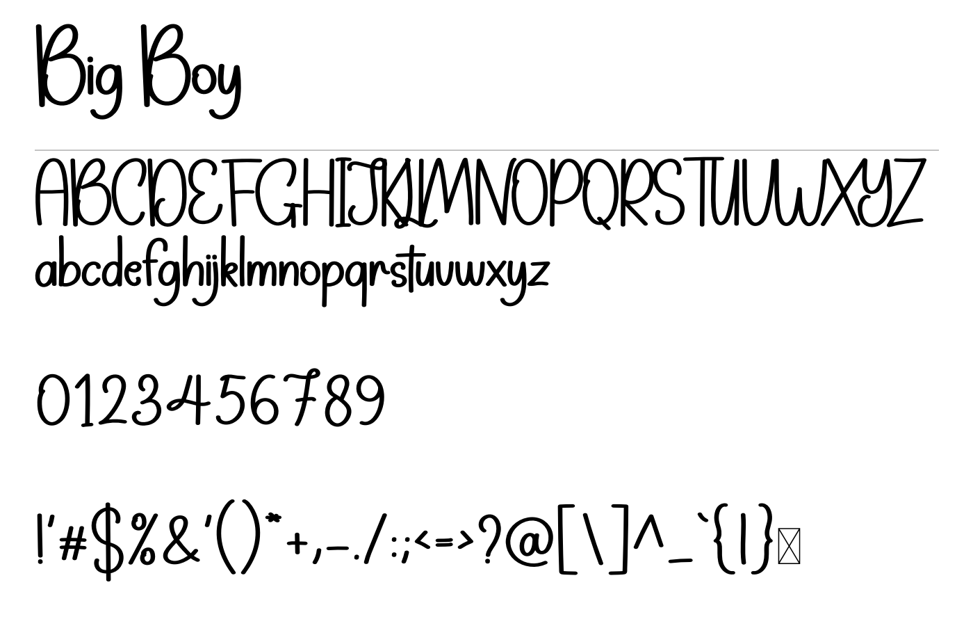 Big Boy Font preview