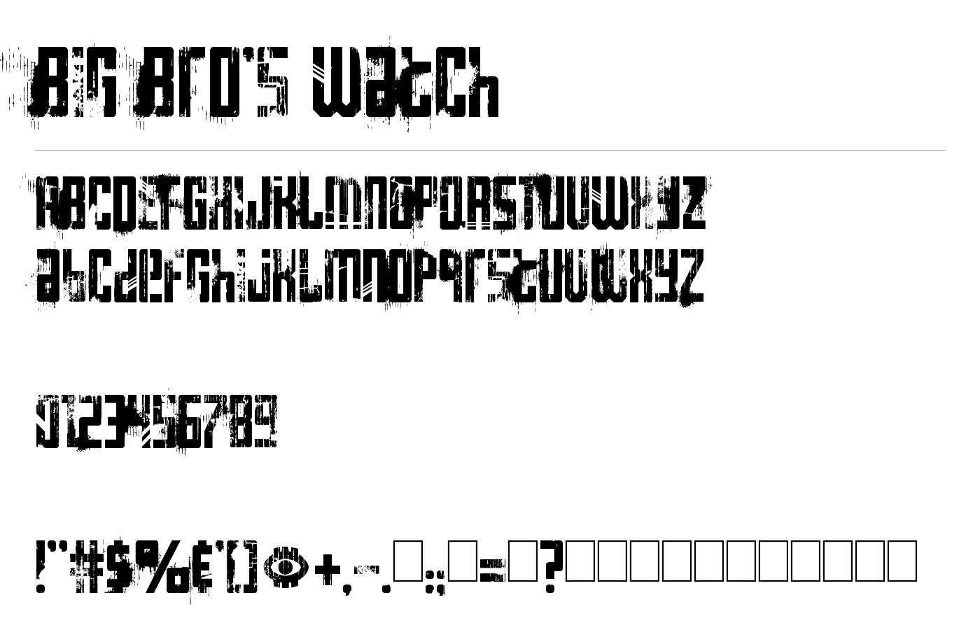 Big Bro's Watch Font preview