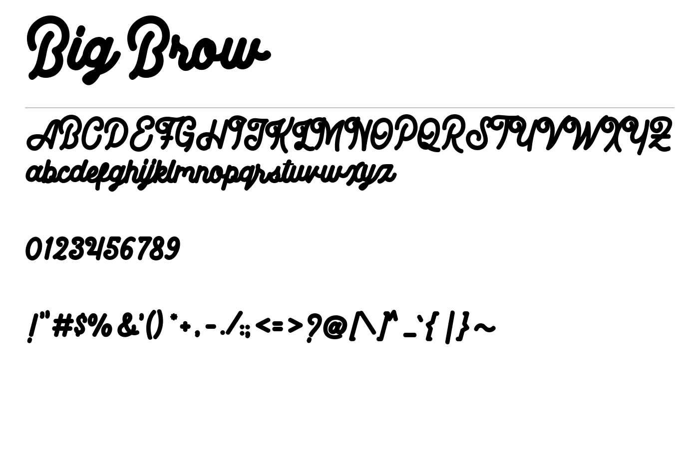 Big Brow Font preview