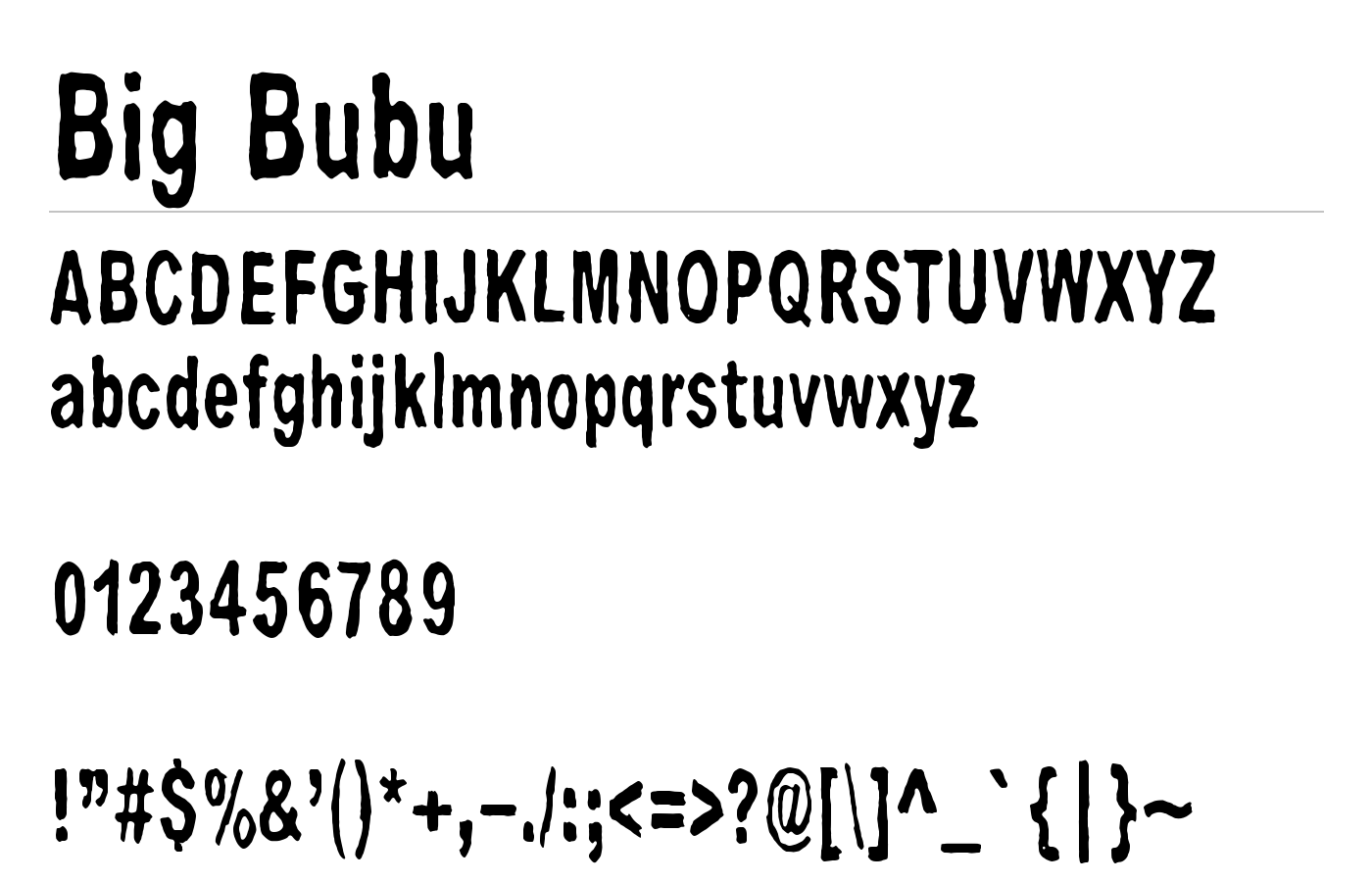 Big Bubu Font preview