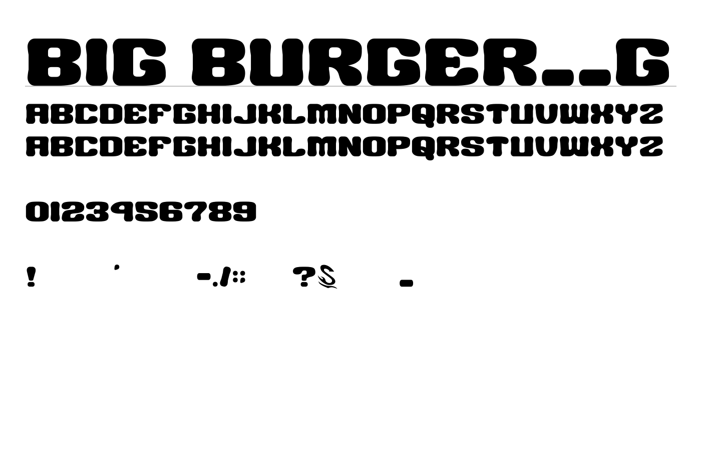 BIG BURGER__G Font preview