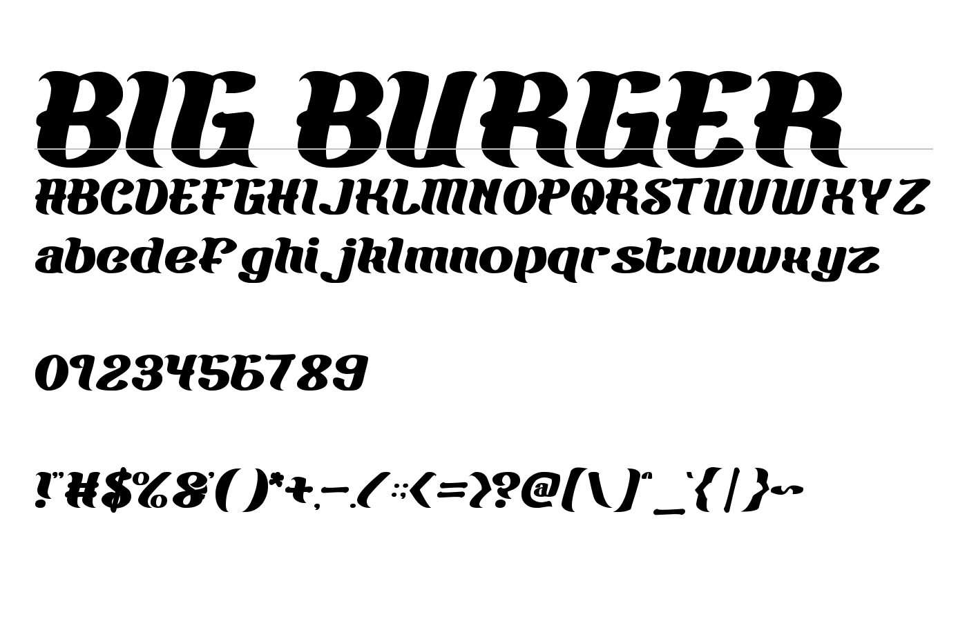 BIG BURGER Font preview