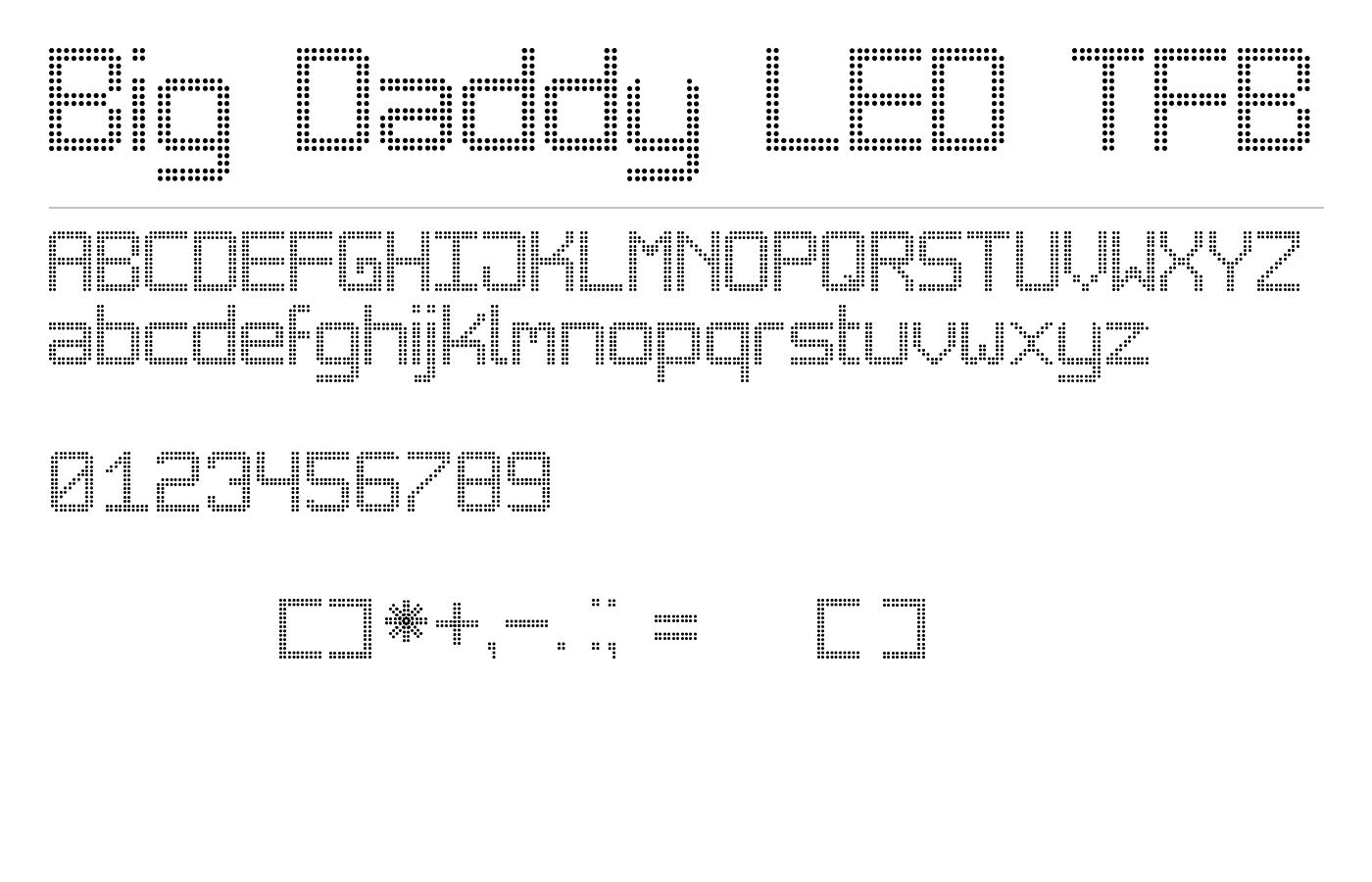 Big Daddy LED TFB Font preview